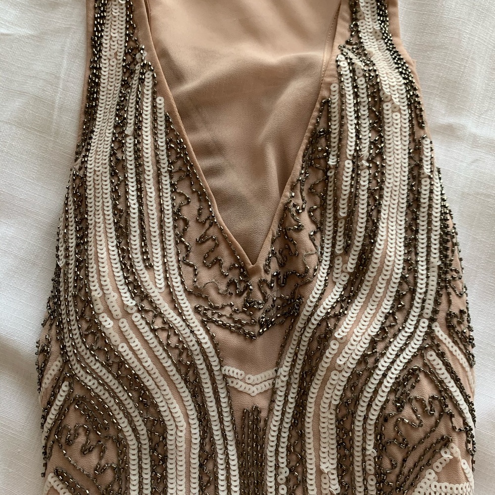 Storee beaded Razorback tank “blush color”